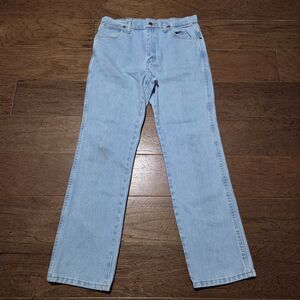 Wrangler Cowboy Cut Jeans Men Size 32x30 Blue Light Wash Slim Fit Denim 936GBH